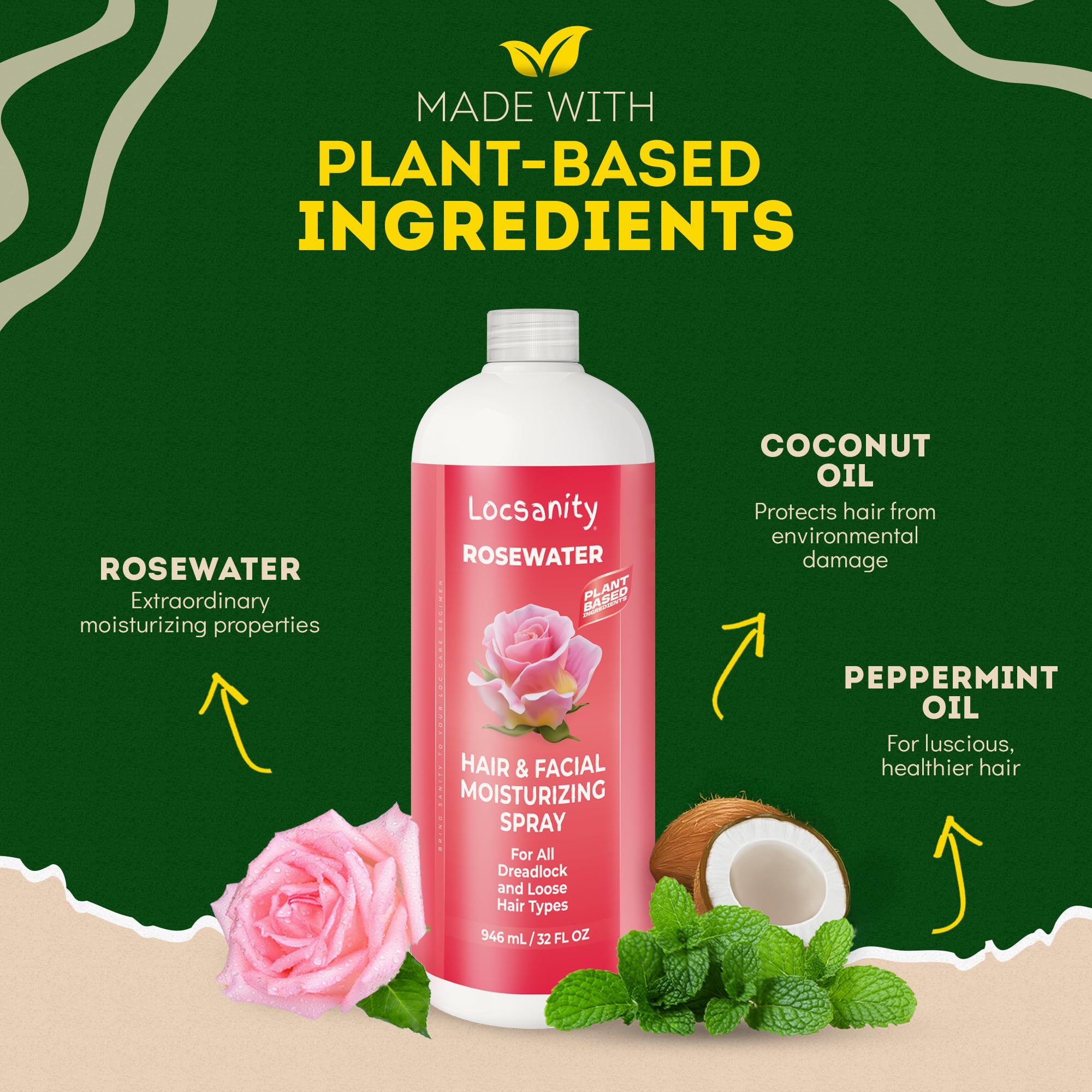 Locsanity Pure Rosewater Hair and Facial Spray