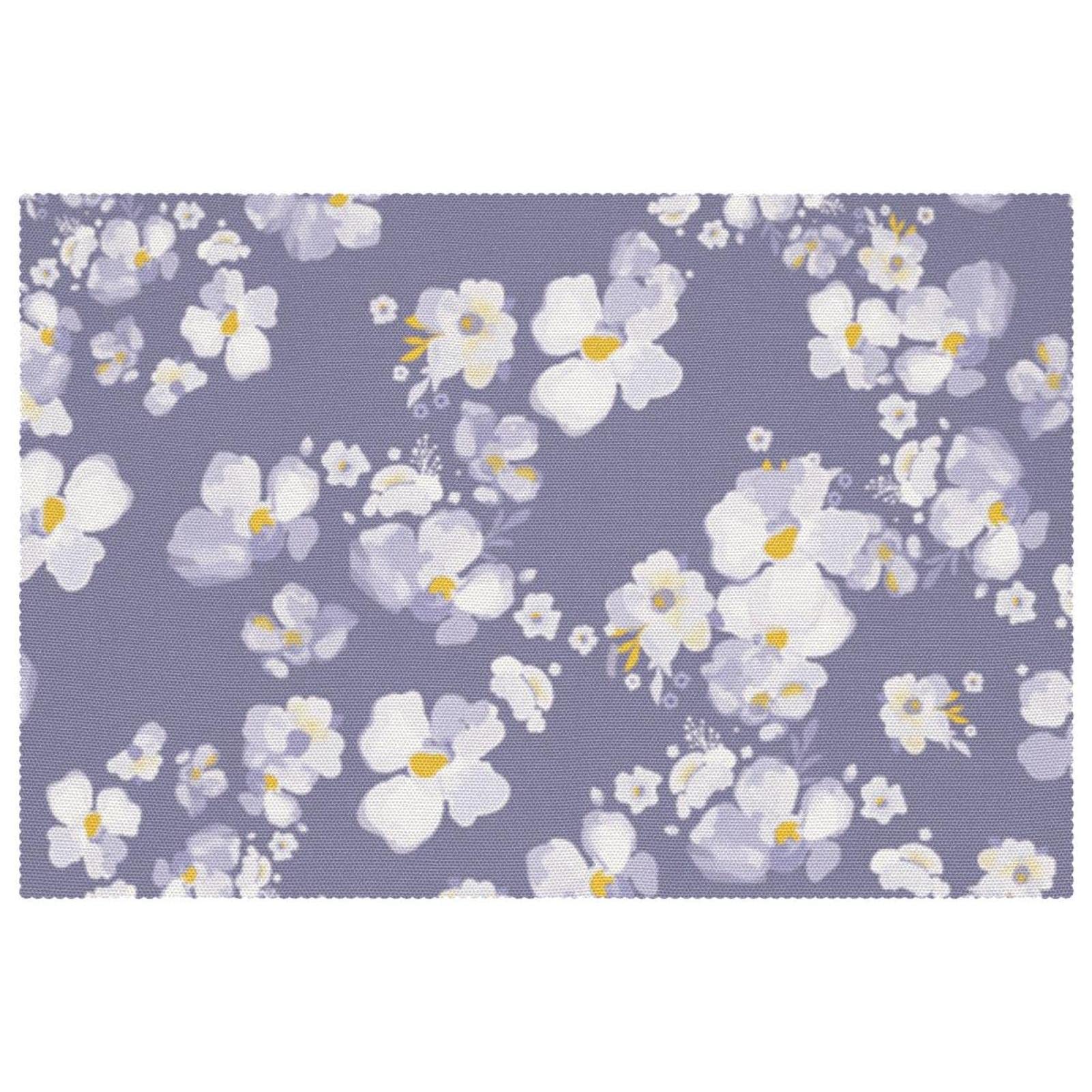 Sets de table en tissu Oxford lot de 4 tapis de table lavables à motif marguerites rose