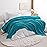 NTBAY Plush Flannel Oversized Baby Blanket, 50X60 Inches Soft and Warm Toddler Blanket with Striped Texture Nursery Bed Blanket for Stroller, Crib, Travel, Baby Gift, 50x60, Turquoise