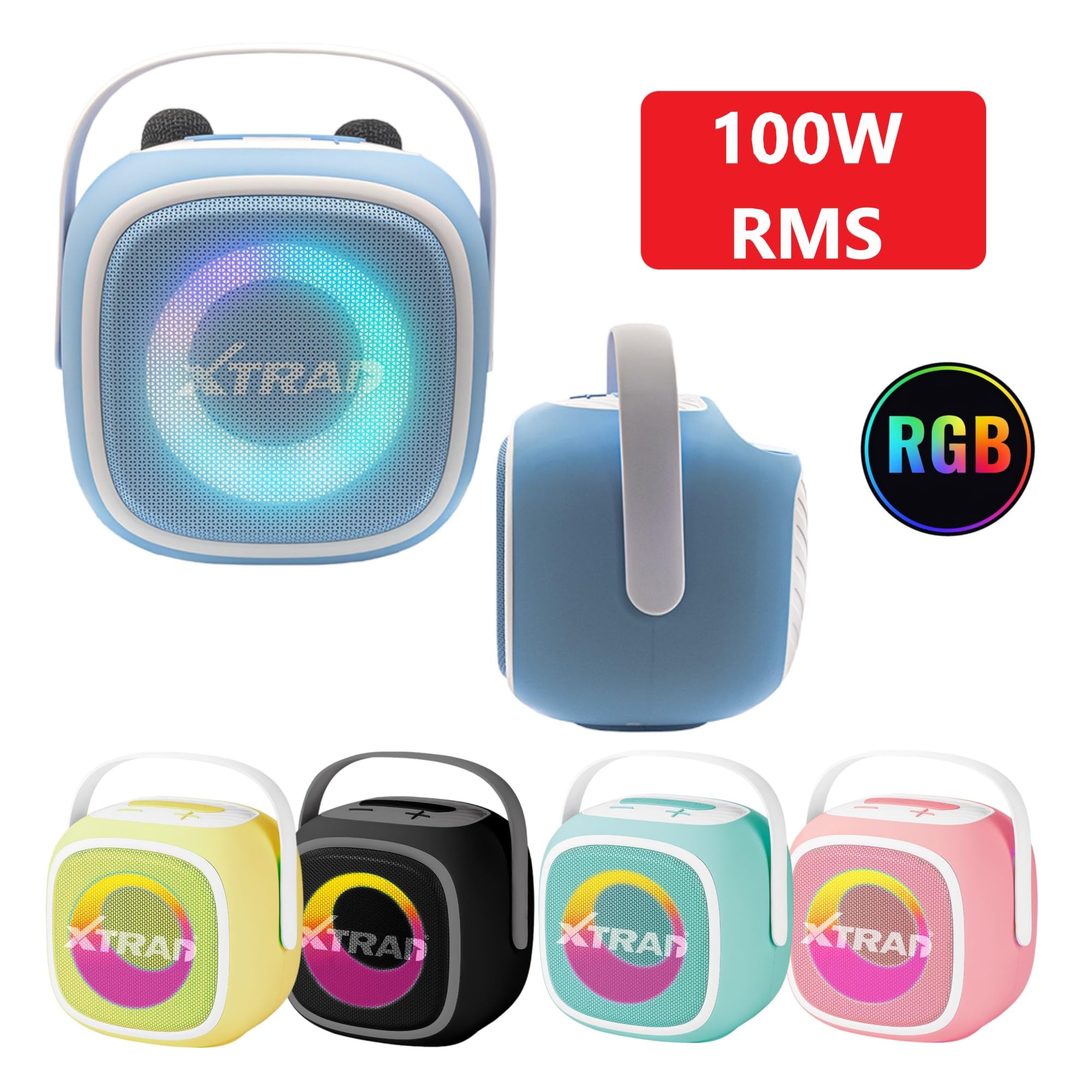 Caixa De Som Bluetooth Microfone Karaokê 100w Portátil Usb Sd