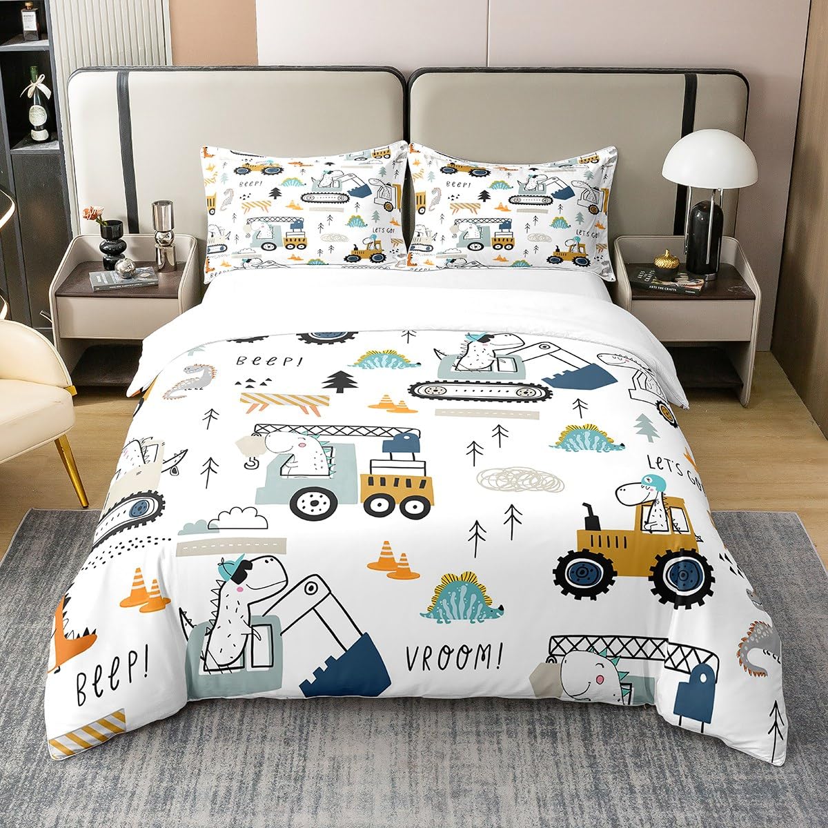 Parure de lit dinosaure 3D coton, cadeau chambre enfant idéal