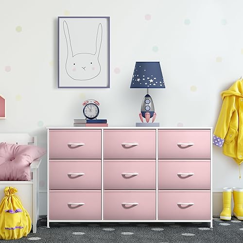 Miniatura 6 de Sorbus Cómoda para niños con 9 cajones - Unidad de almacenamiento organizadora para ropa - Dormitorio, habitación de los niños, guardería y armario