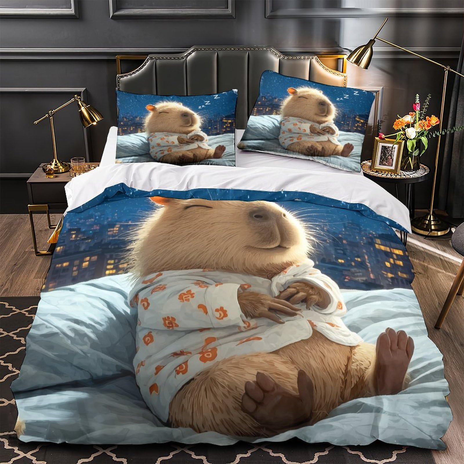 Ensemble de literie capybara pour créer un cocon cozy dans la chambre
