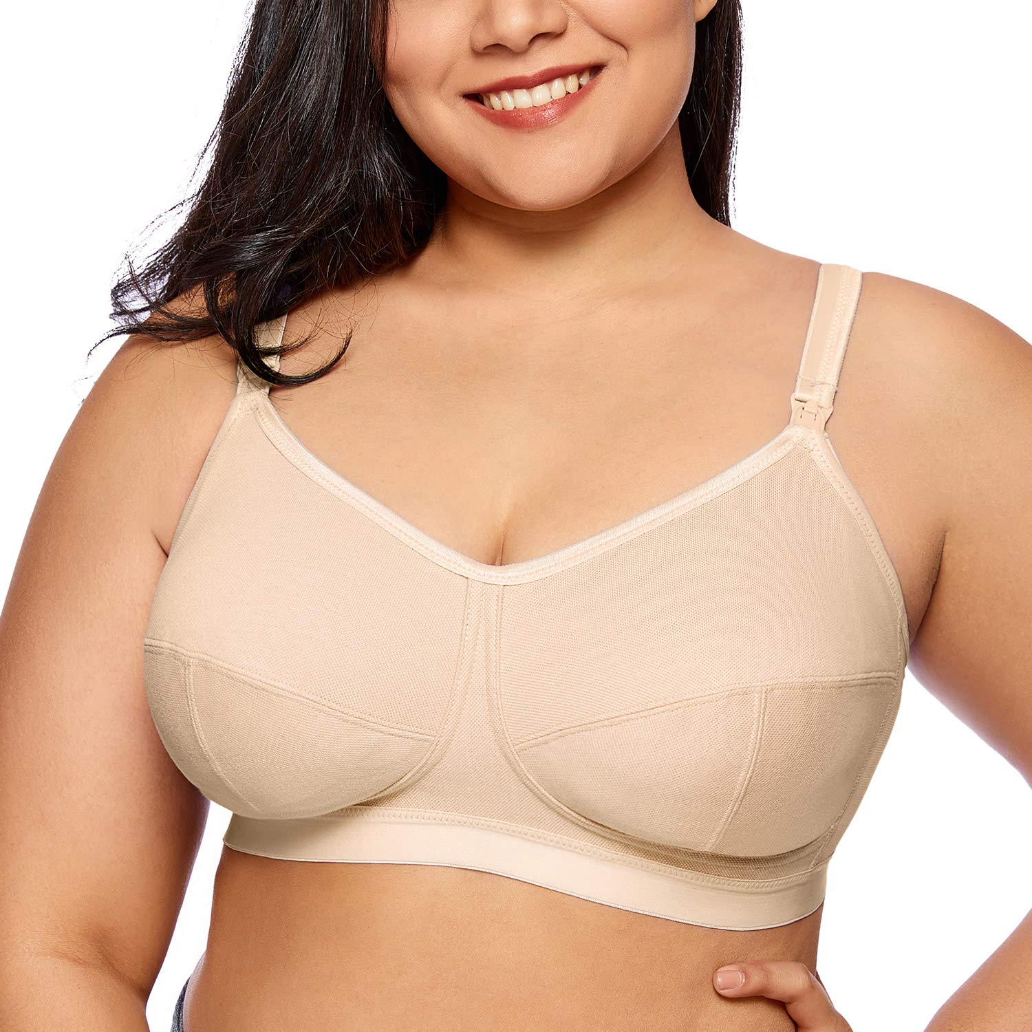 Gratlin Femme Soutien-Gorge d'allaitement Grande Taille en Coton sans Armature