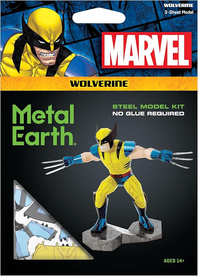 Kit de Modelo 3D Metal Earth X-Men Wolverine miniatura 6