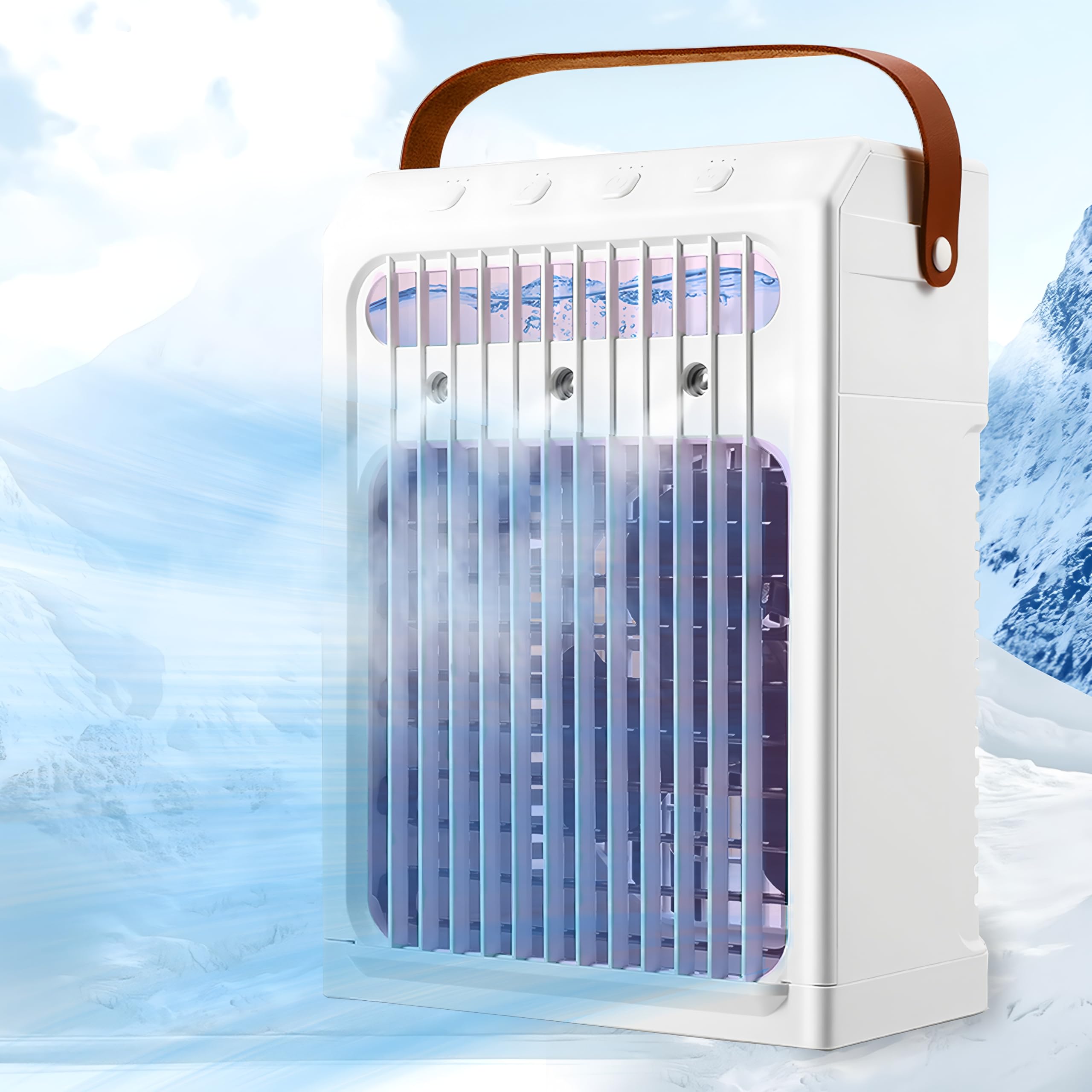 Scumlovy Portable Air Conditioners,1000ML AC Unit,Personal Small Conditioner,3 Speed Quiet Evaporative Cooler,2/4/6H Timer OFF,7Color Night Light,for Bedroom,Room,Office,Desk,Tent,Indoor.White
