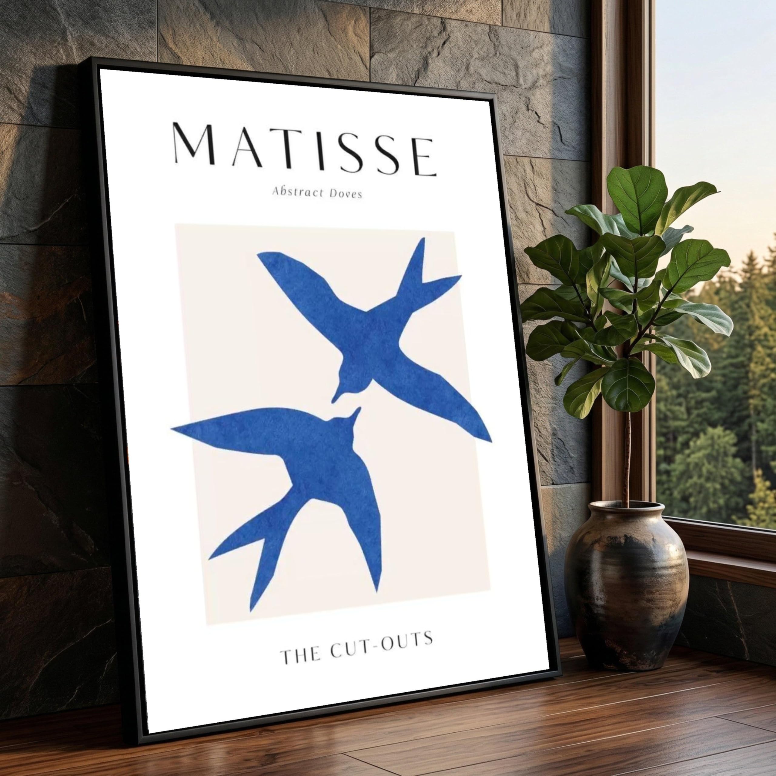 TONGYINLI Matisse Abstract Doves Posters Canvas Print, Nordic Style Wall Art, Classic Aesthetic Canvas Painting for Living Room(70x110cm/Frameless)