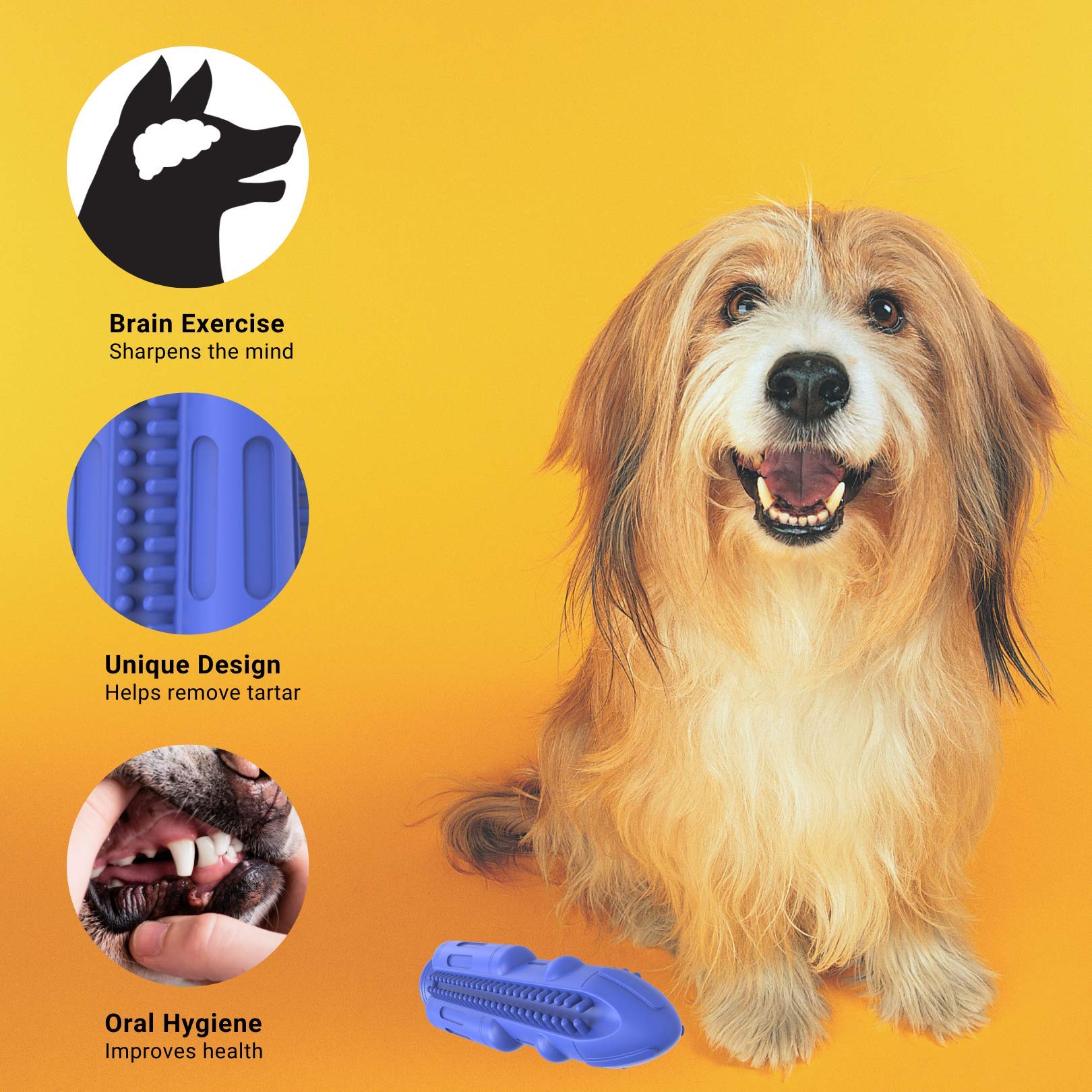 Giocattolo Da Masticare Per Cani Indistruttibile - Osso In Gomma Per Pulizia Denti, Blu