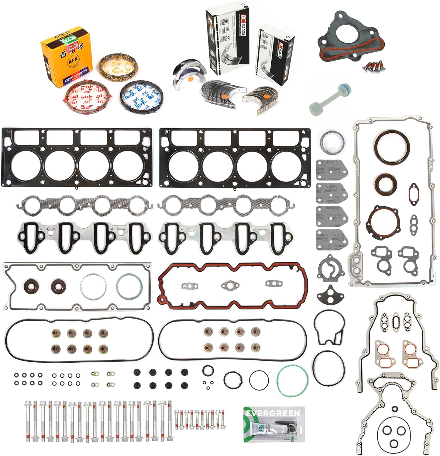 Evergreen SA-5494167744-5 Engine Re-Ring Kit Fit 04-14 Chevy GM 4.8 5.3 LS2 LS3 L6 V8 OHV VIN P T V