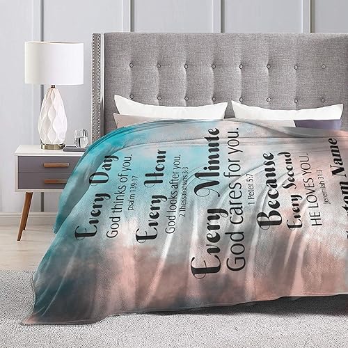 Miniatura 7 de Regalos de versículos bíblicos, manta de felpa suave de la Biblia católica, regalos religiosos para mujeres, manta cristiana con nombre