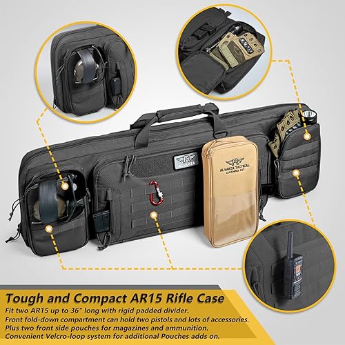 Miniatura 4 de ALVARZA 36 inch Double Long Gun Bag 1000D Nylon Soft Case Backpack Rifle Shotgun Pistol Transportation for Hunting Shooting Range, Firearm