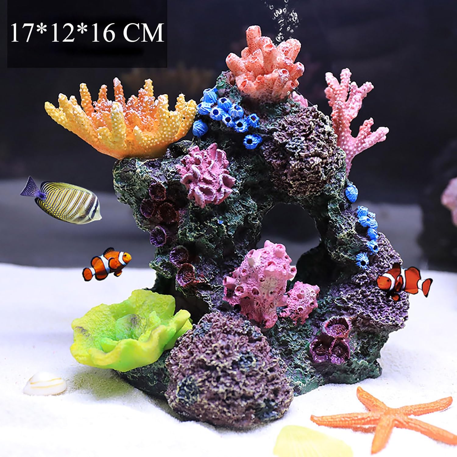 COYOUCO Realistic Aquarium Coral Reef Decorations, Craft Resin Plants Fish Tank Decor, Goldfish Betta Fish Hideout,B