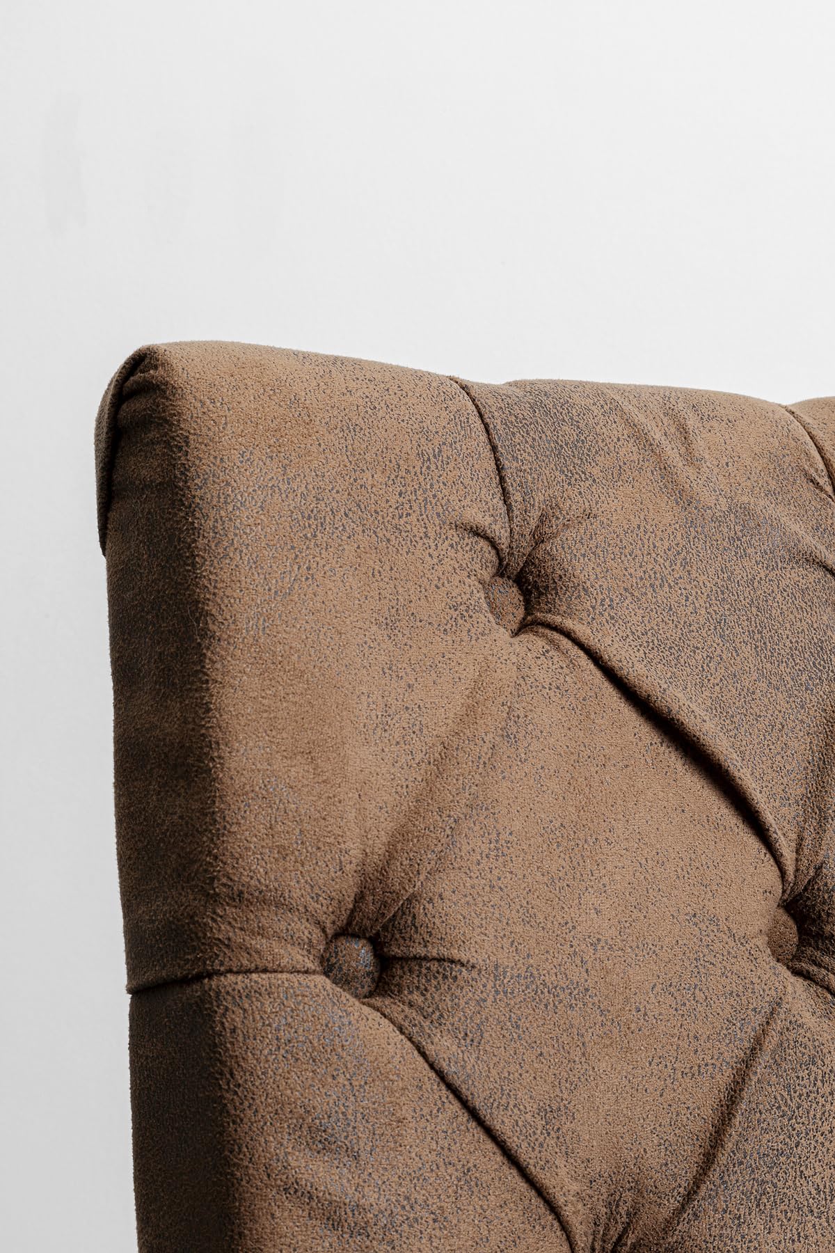 Kare Design Chaise Casual Buttons Vintage, Marron, Aspect Cuir, Moderne, Chaise salle a Manger, Maison, Salon, Cuisine, 90x45x58 cm (H/L/P)