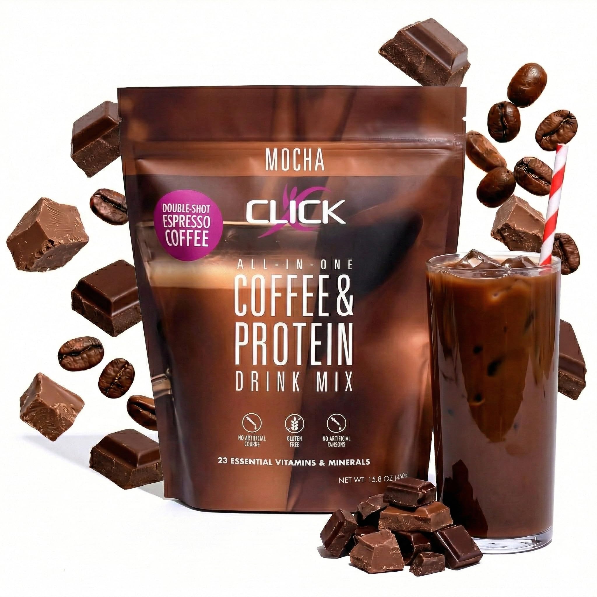 その他 nonico Amazon.com: Click Coffee Protein, Protein & Real Coffee All-in-One