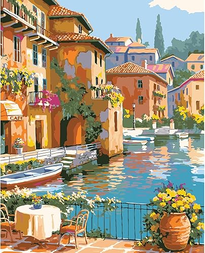 Miniatura 9 de QUITEDEW Pintura por números para adultos, pintura de cascada de montaña por números, kits de pintura de paisaje natural por números, adecuado para