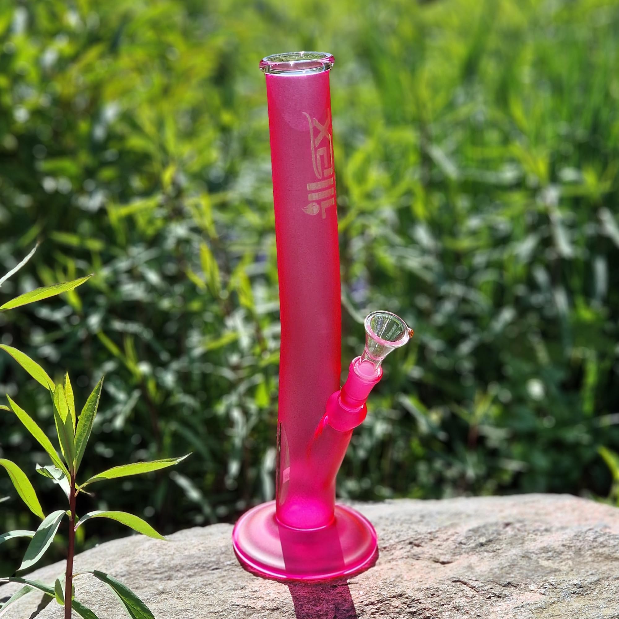 Budawi® 18,8er Glasbong " Pink Lady " mit Kickloch Bong Wasserpfeife 42 cm
