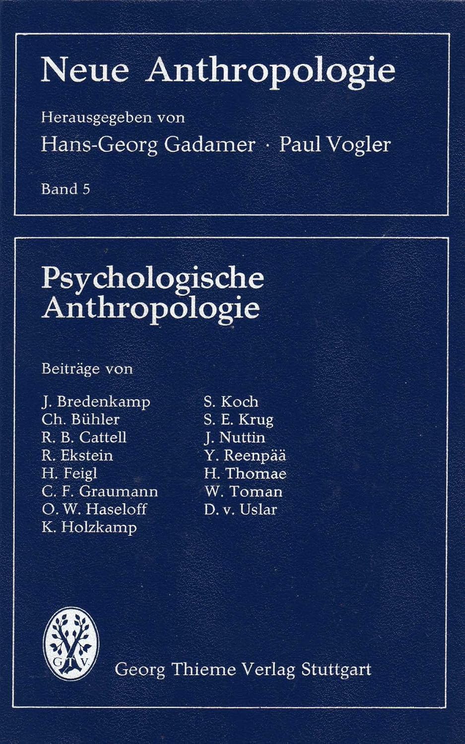 Neue Anthropologie; Bd. 5 Psychologische Anthropologie Amazon.de Bücher