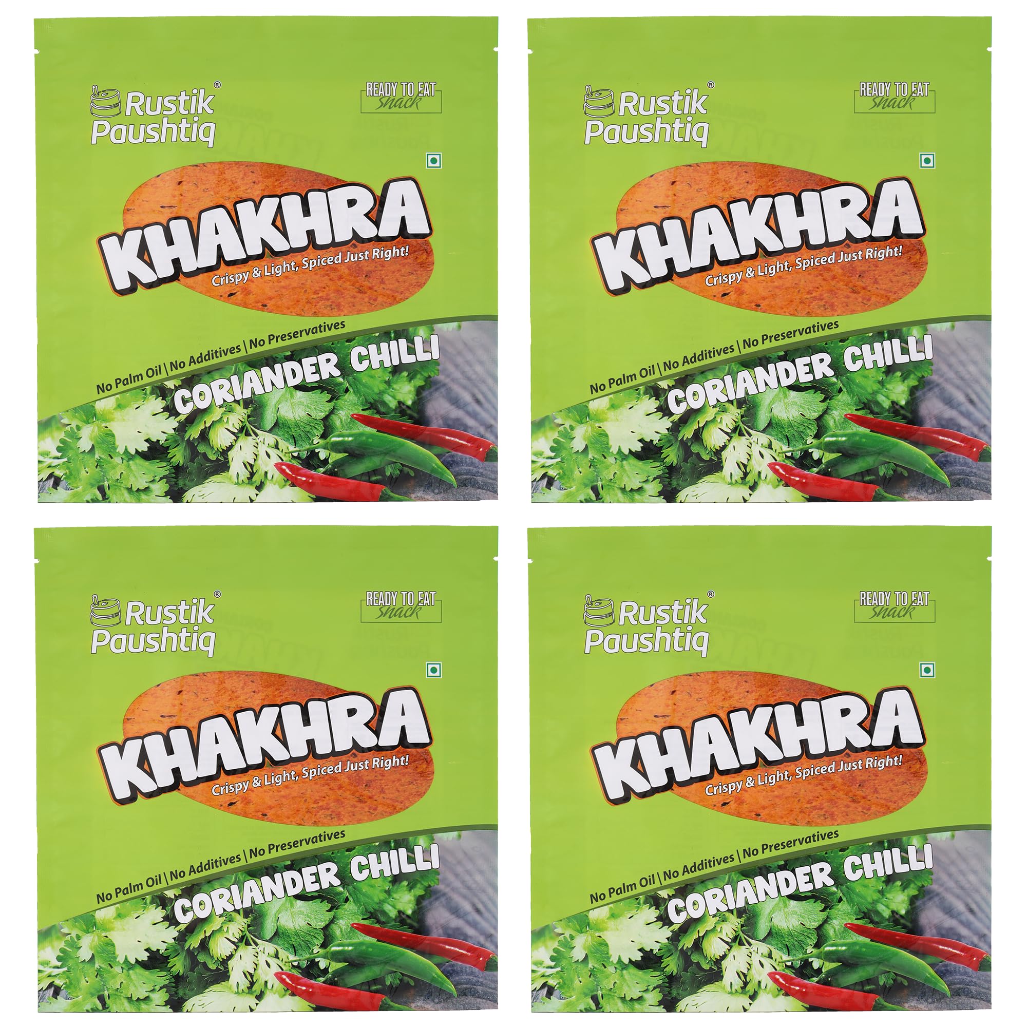 RUSTIK PAUSHTIQ Pack of 4 Coriander Khakhra | Whole Wheat | Crispy Healthy Snacks | Diet Friendly | 100% Natural Ingredient | Low Carb Evening Snack | 200gm *4(800gm) (B0881V7GX4) Amazon Price History, Amazon Price Tracker