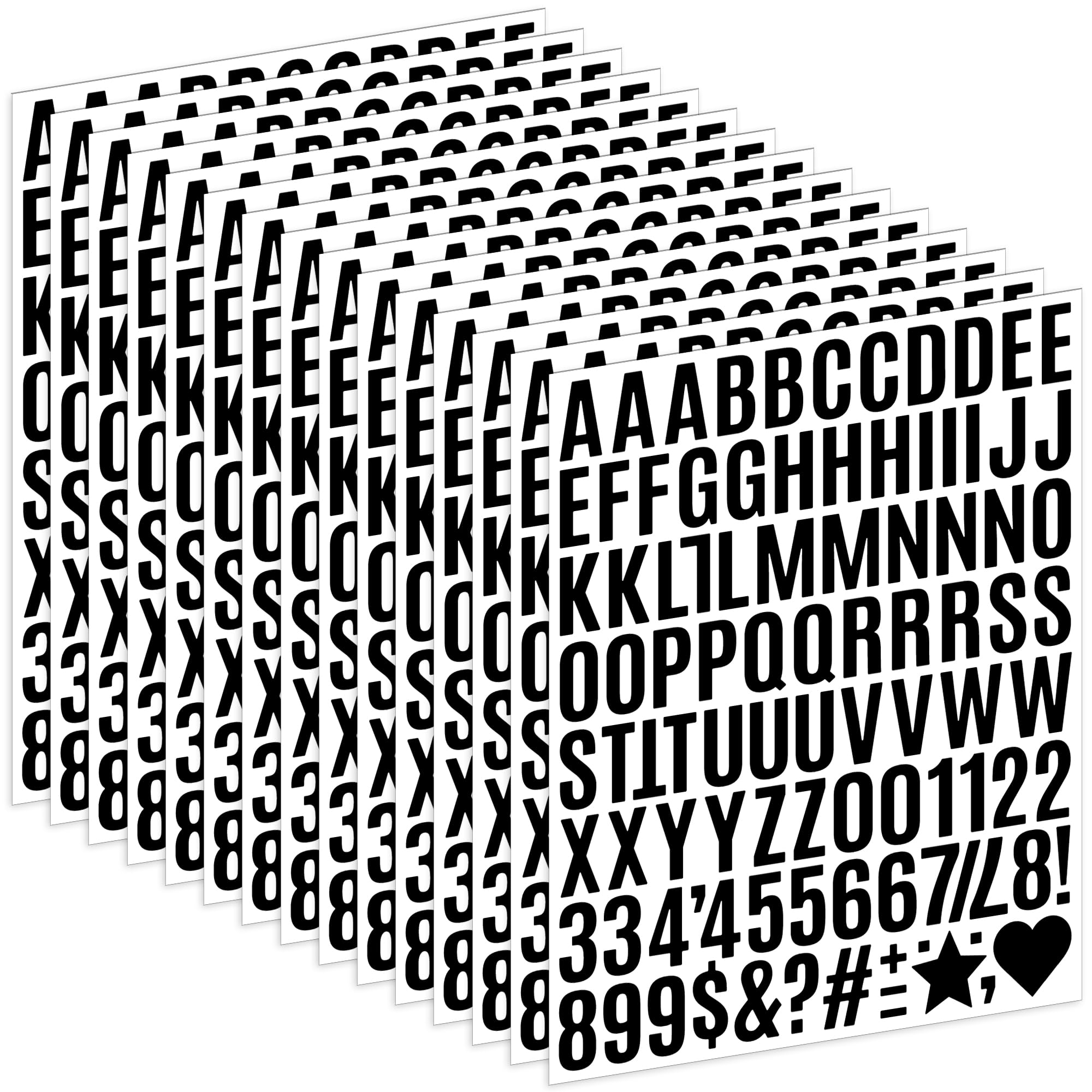Sondeng Black 1470Pcs Letter Stickers Alphabet Stickers 15 Sheets Vinyl Small 1 Inch Mailbox Numbers Self Adhesive,Stick On Letters For Water Bottles Scrapbook Cup Craft Sign Classroom Number(,1Inch)