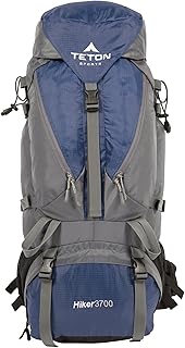 Teton Teton Hiker 3700 Ultralight Internal Frame High-Performance Backpack for Hiking, Camping, Travel, and Outdoor Activities; 60L, Navy