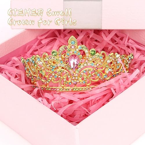 Miniatura 25 de CIEHER Tiara pequeña para decoración de pastel de cumpleaños para niñas, aleación plateado