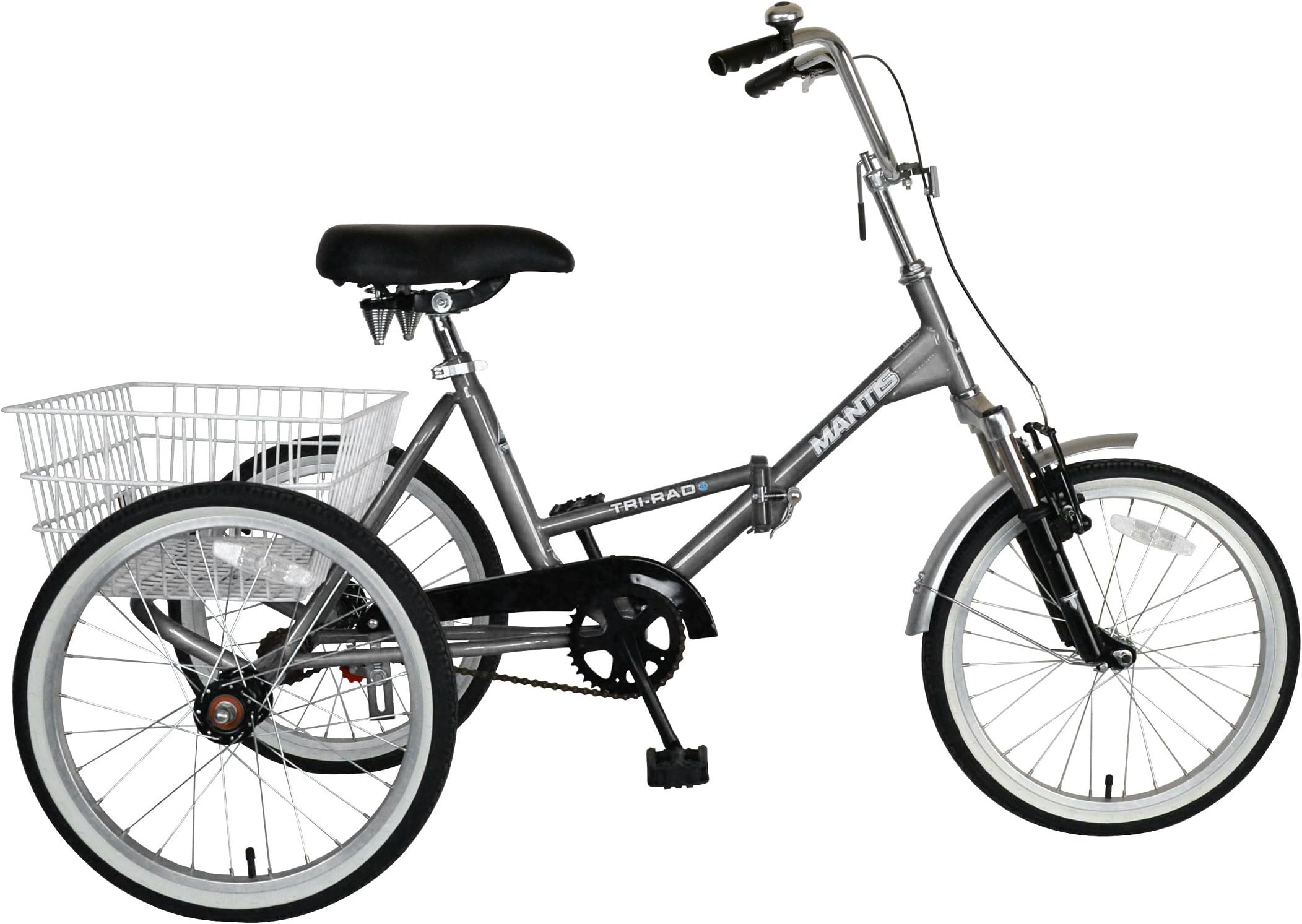 Tri-Rad Adult Unisex Folding Tricycle, 20 or 24 Inch Wheels in 3 Colors, Minimal Assembly Required