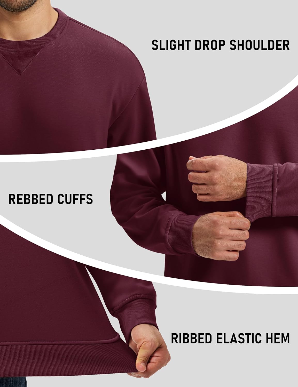 MAGCOMSEN Men's Sweatshirt Crewneck Thermal Sherpa Lined Sweatshirts Warm Winter Casual Tops - Image 6