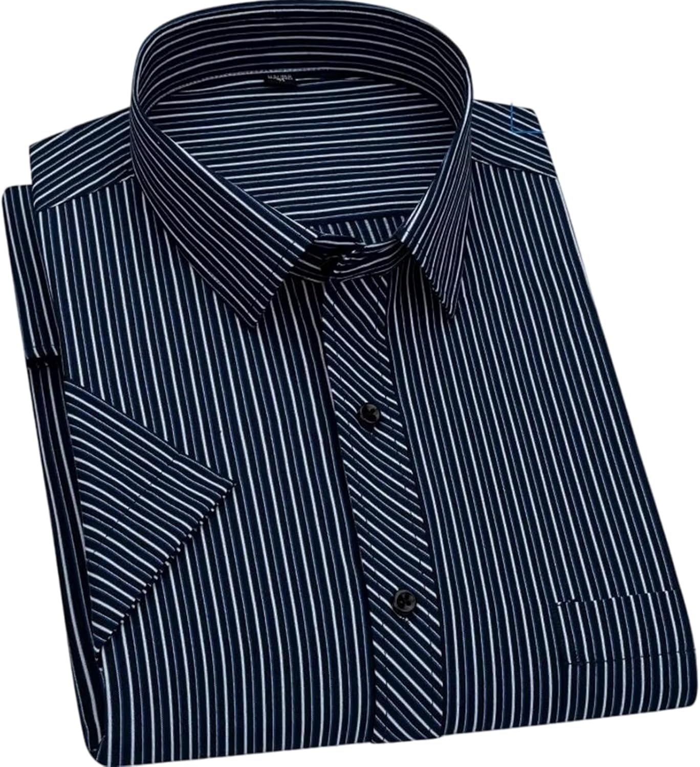 Men's Summer Striped Short-Sleeved Shirt Business Casual Formal Comfortable