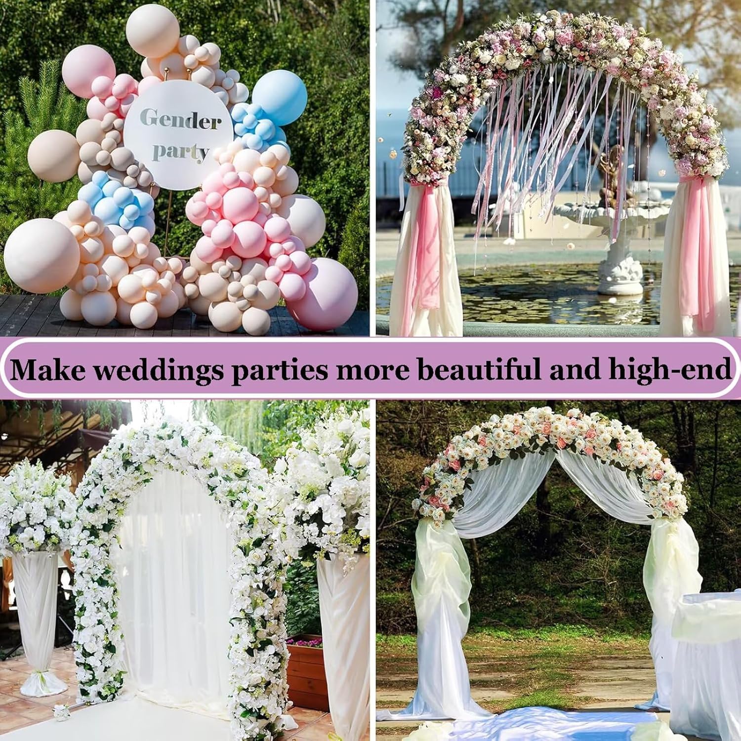 Thickened Rustproof Garden Arch,Black Wedding Arch Easy to Assemble, Long Lasting and Durable, Metal Arch for Garden Arbor Trellis & Climbing Plant 9.8 x 7.2FT