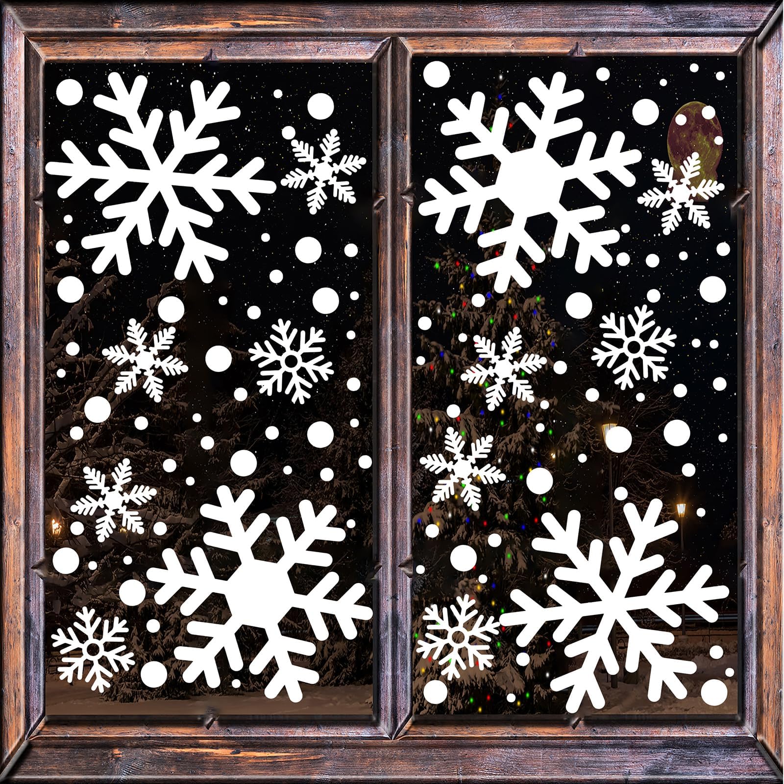 Amazon.com: DC-BEAUTIFUL 318 Pcs Christmas Snowflakes Clings Decoration ...