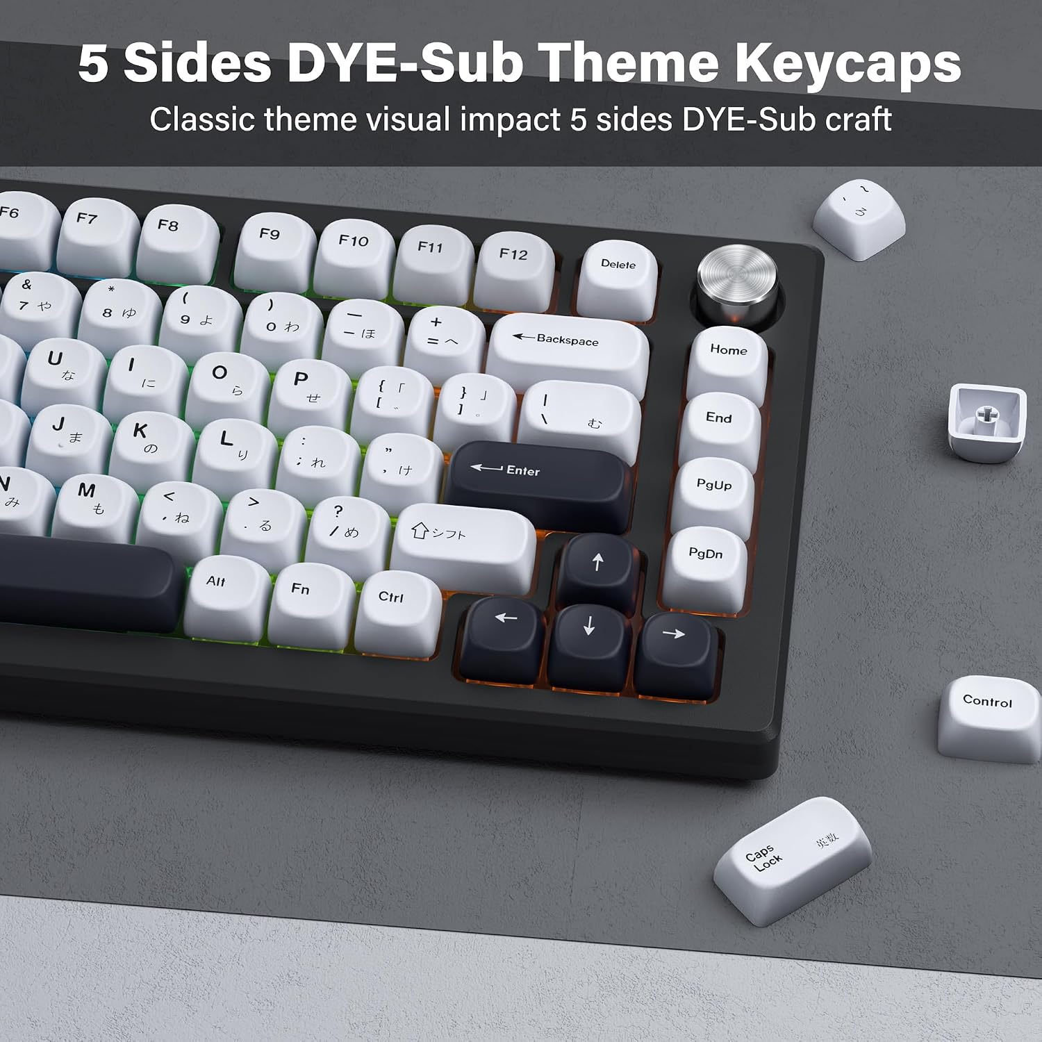 XVX PBT Keycaps - White Keycaps MOA Profile, Japanese Key caps 75 60 100 Percent, Dye-Sublimation, Custom 137 Keys Set for 100%, 75%, 65%, 60% Mechanical Keyboard, Bow