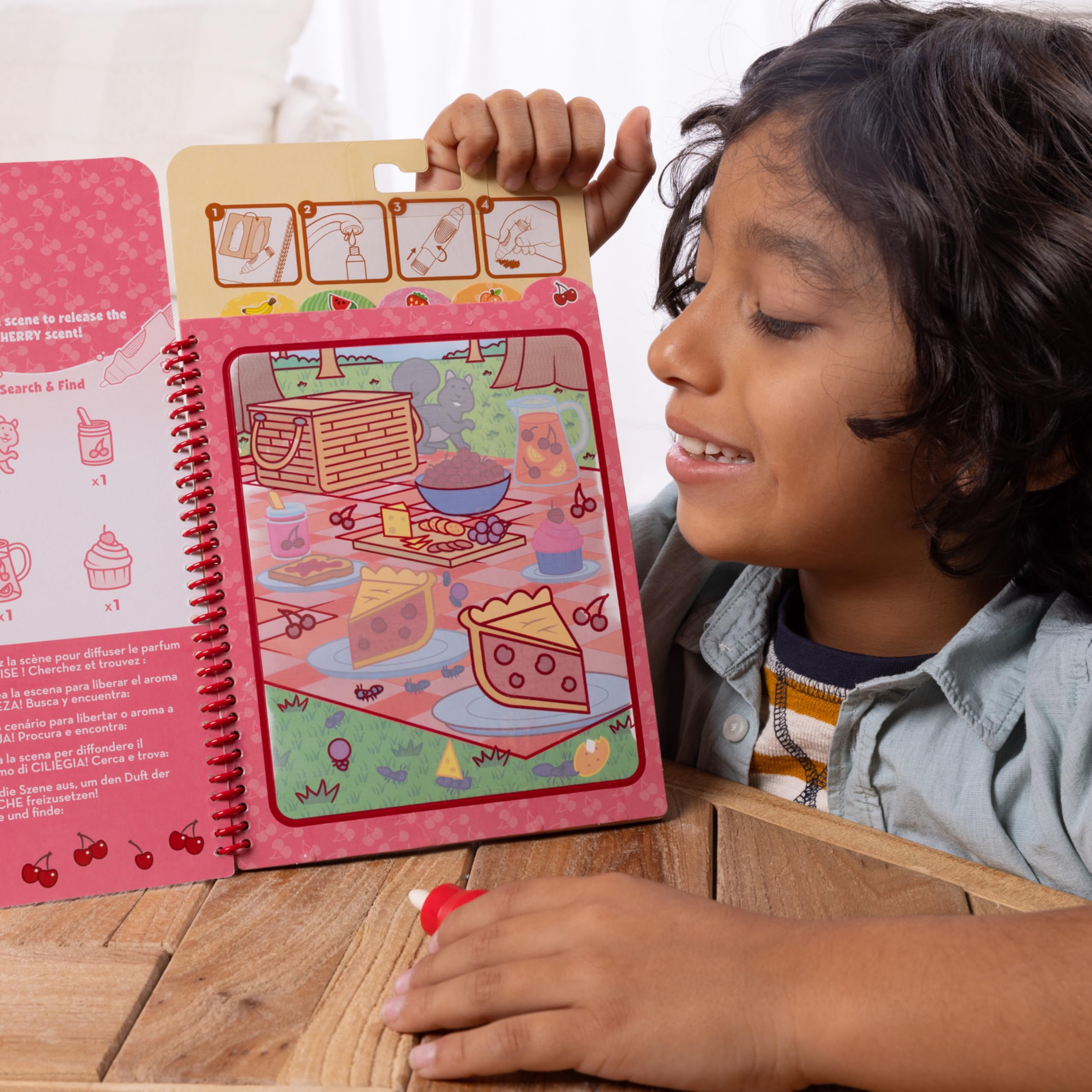 Melissa & Doug Pachnąca woda WOW Age 3+ wielokrotnego użytku Water Reveal Kolorowanka Podkładka podróżna zabawka - owoce