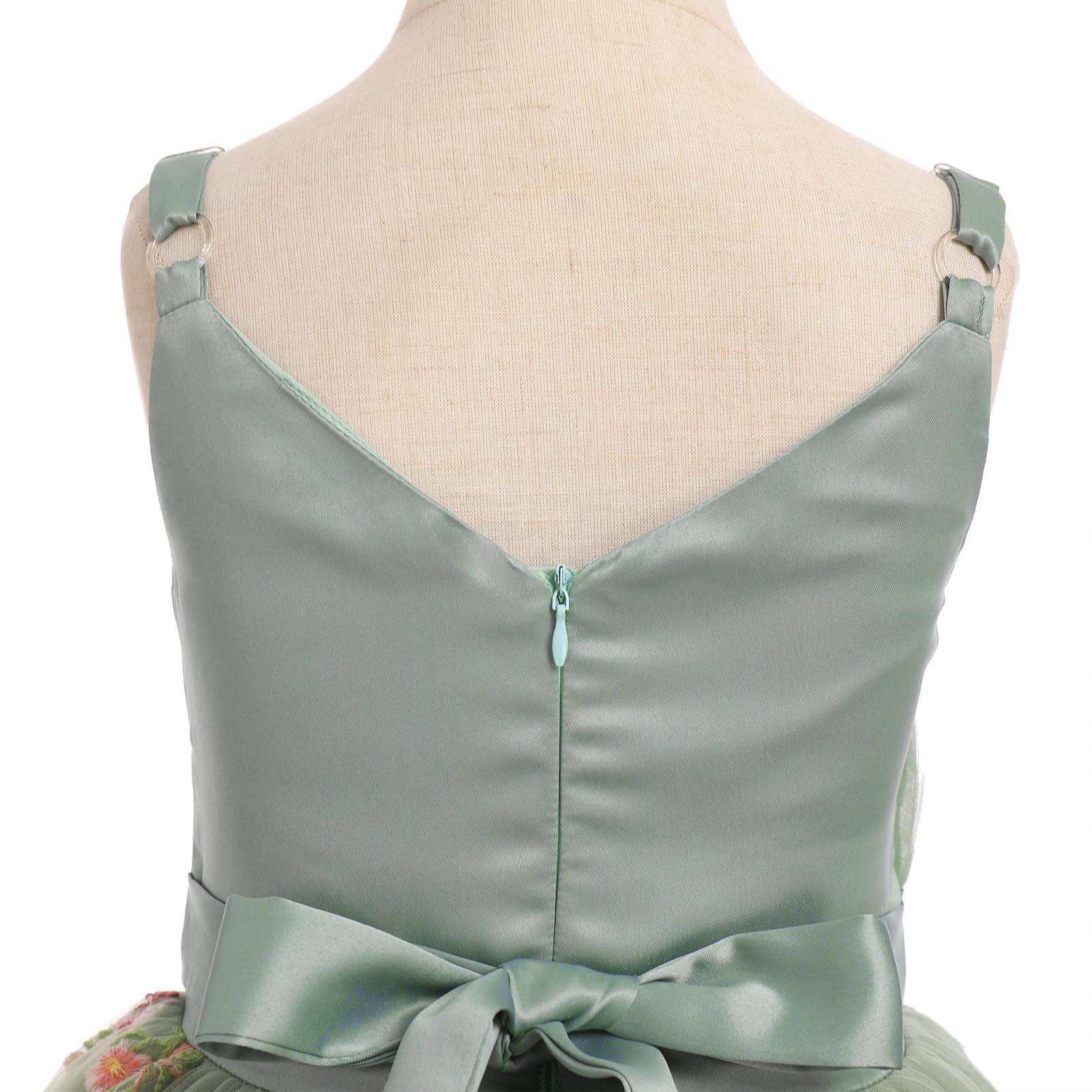 Odizli Vestido de princesa para niña sin mangas, tirantes delgados, cuello en V, vestido de tul, festivo, boda, vestidos de flores