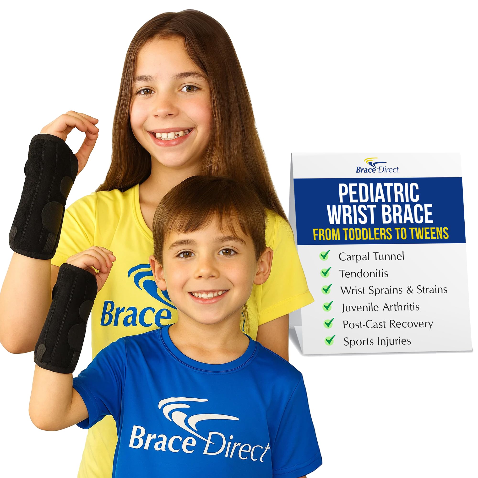Brace Direct Kids Wrist Brace - Older Child Wrist Splint for Carpal Tunnel Tendonitis Sprains Injuries - 8
