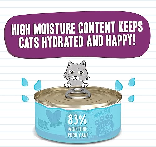 Miniatura 5 de Weruva Best Feline Friend (B.F.F.) Twosome de atún y tilapia con atún y tilapia en gelée para gatos, lata de 5.5 onzas (paquete de 24)