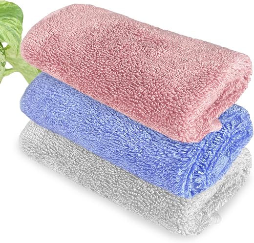 HEELIUM Bamboo Face Towel | Ultra Absorbent &amp; Odour-Free | 3X Softer Than Cotton Towels | 30 x 30 cm - 600 GSM | Pack of 3...