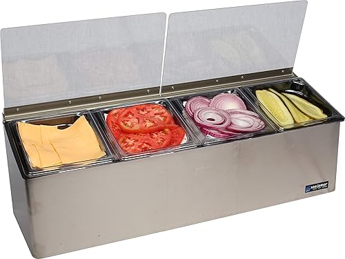 Miniatura 9 de San Jamar FP9248FL EZ-Chill Centro de autoservicio con 8 compartimentos y tapas flexibles, 25.25 pulgadas de ancho x 8 pulgadas de alto x 16.5