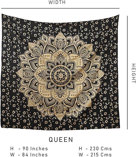 Miniatura 4 de Tapices Madhu International dorados con diseño de Mandala