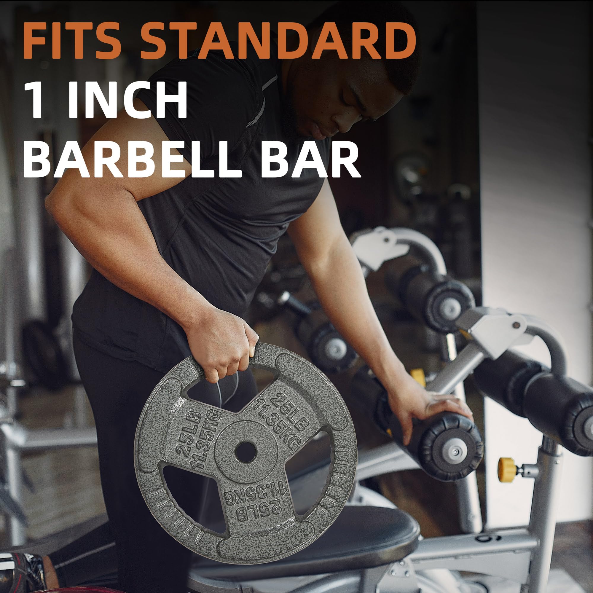 Snapklik.com : Fitvids 1 Inch Standard Barbell Weight Plates Set, 85 LB