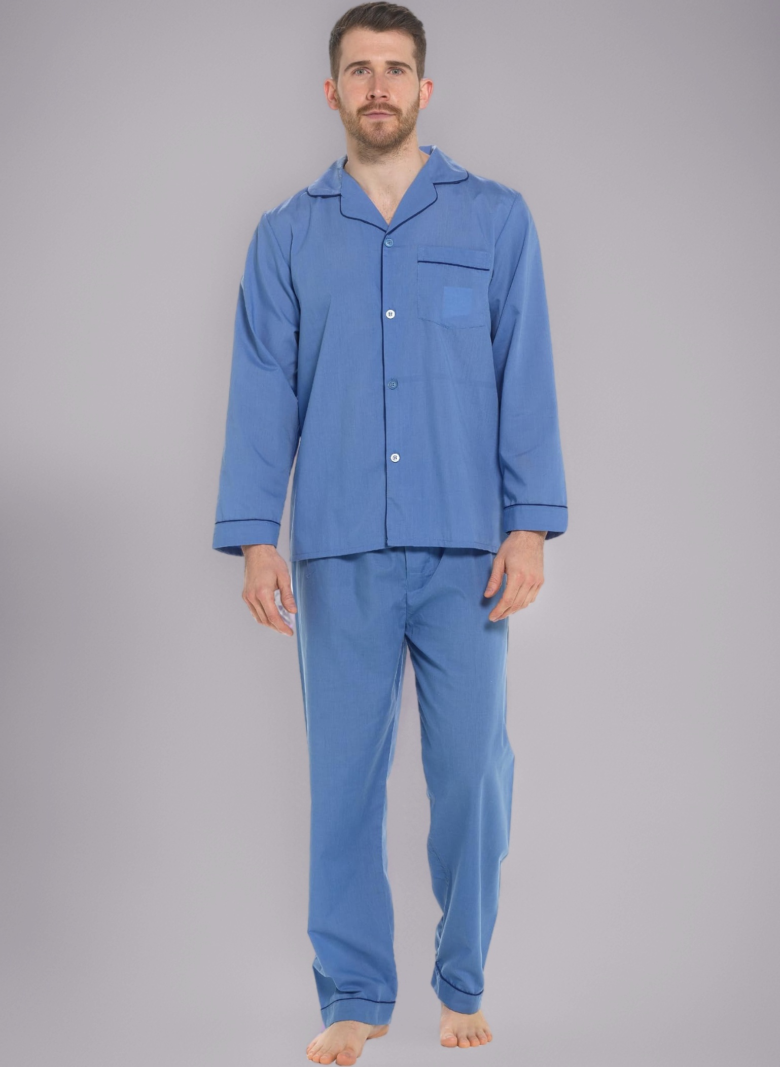 Strong Souls Mens Pyjamas Traditional 2 Piece Pjs