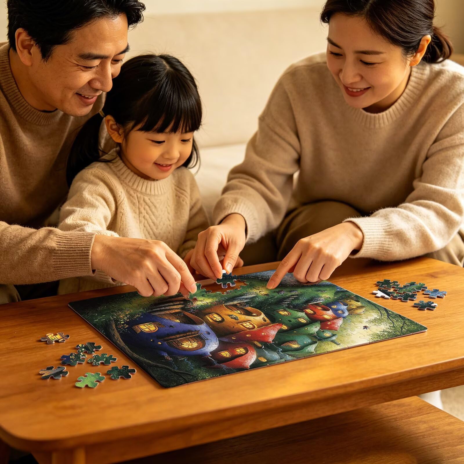 Puzzle 2000 elementów, kolorowe grzyby, 2000 elementów, klasyczne puzzle, trudne puzzle, drewniane puzzle do dekoracji bożonarodzeniowej, prezenty dla kobiet, dekoracja domu, 99,5 x 70,5 cm, W3H-550