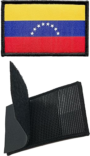 Miniatura 2 de 3 parches de bandera venezolana de 2 x 3 pulgadas, con lazo de gancho bordado táctico para brazaletes de bandera de país para mochila, sombrero,