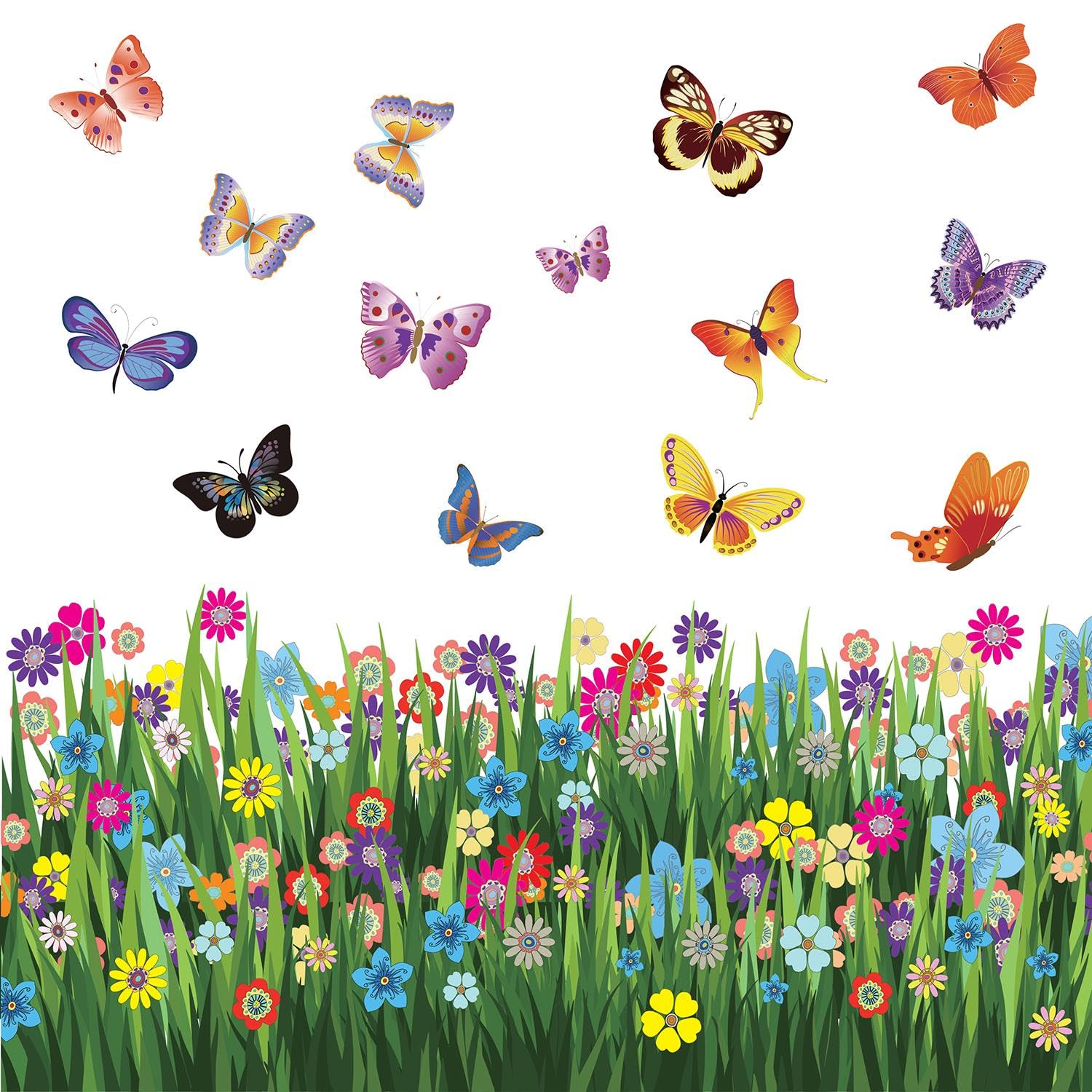 WALPLUS Removable Wall Stickers for Kids - Nursery, Bedroom, Playroom Decor - Butterflies