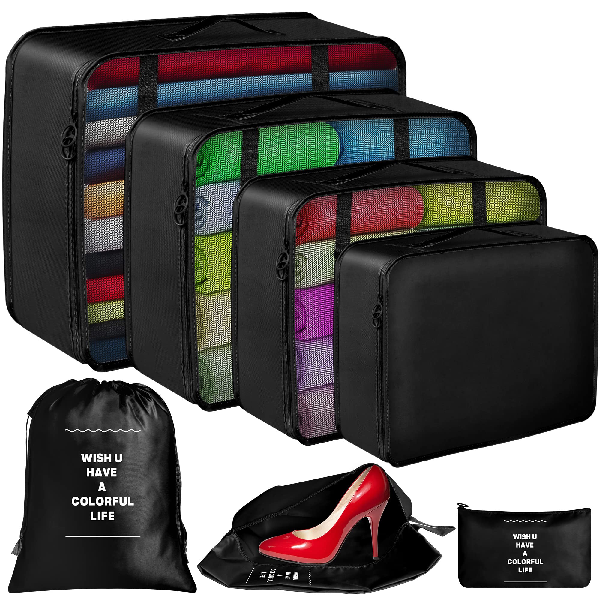 7 Set Packing Cubes for Suitcases,Packing Cubes for Travel Foldable ...