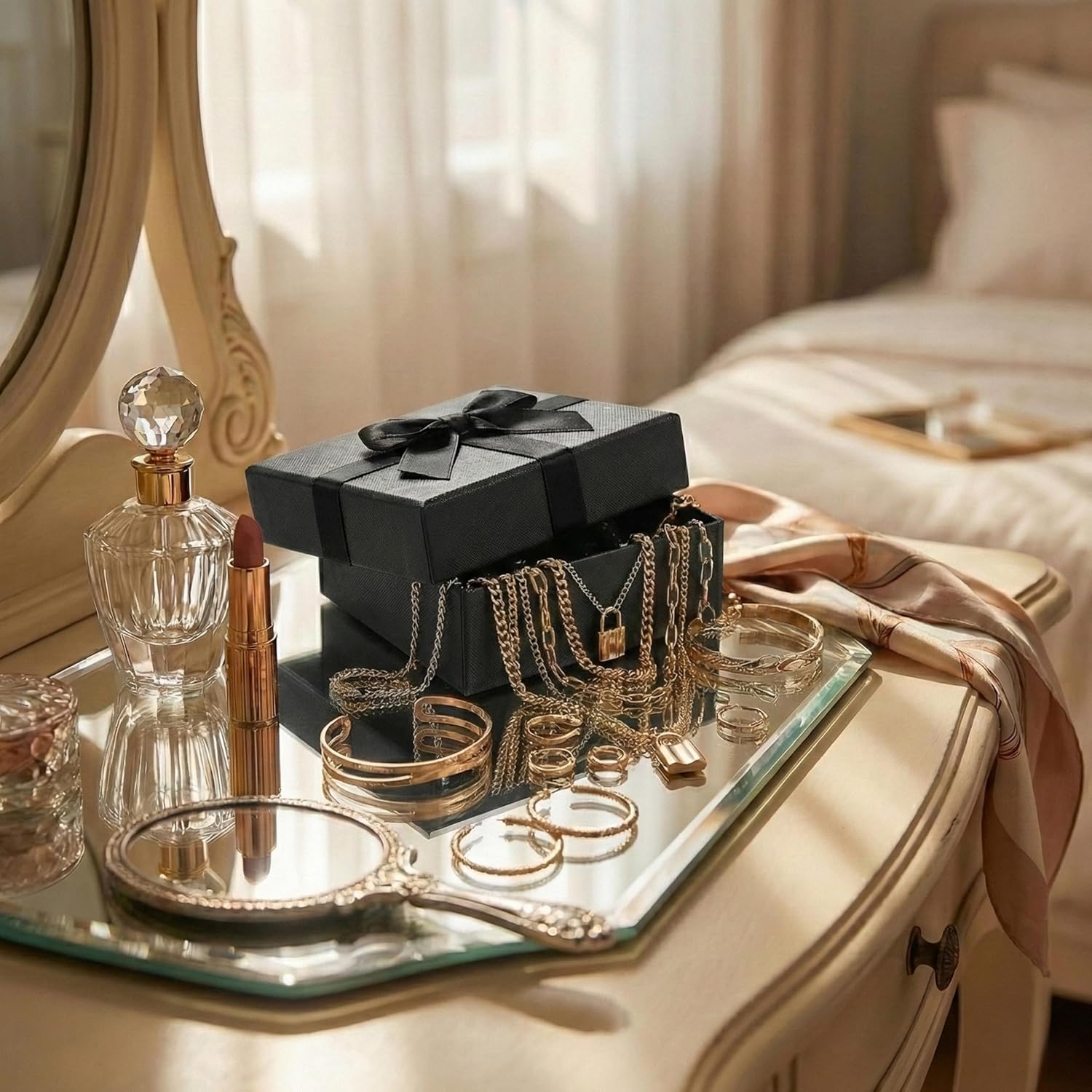 Mystery Jewelry Jar 41+Pcs Jewelry Mystery Box With Butterfly Earrings，Necklaces,Crystal, Rings, Bracelets Jewlery Box Goth Vintage Style Gold And Silver Jewerly Sets For Women Unique Gift For Her - Image 5