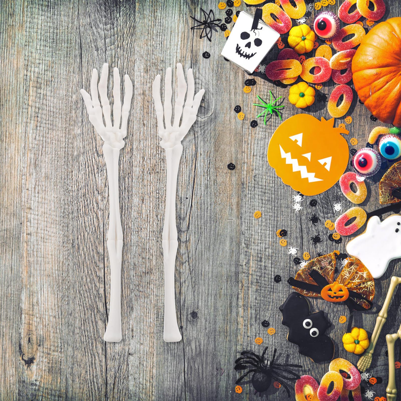 Gadpiparty 1 Paar Halloween Skelett-Salatzange Mit Realistischer Skeletthand Für Party-Deko Und Spukhaus Requisiten 12.6X2.6X1.2 Zoll