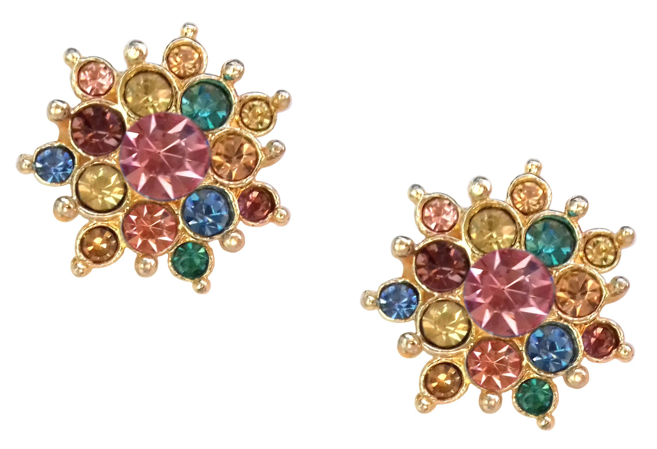 Shreya Collection Sparkling Multicolour Non-Precious Metal Stud Earrings for Non-Pierced Ears for Women (B07M9RYQK4) Amazon Price History, Amazon Price Tracker