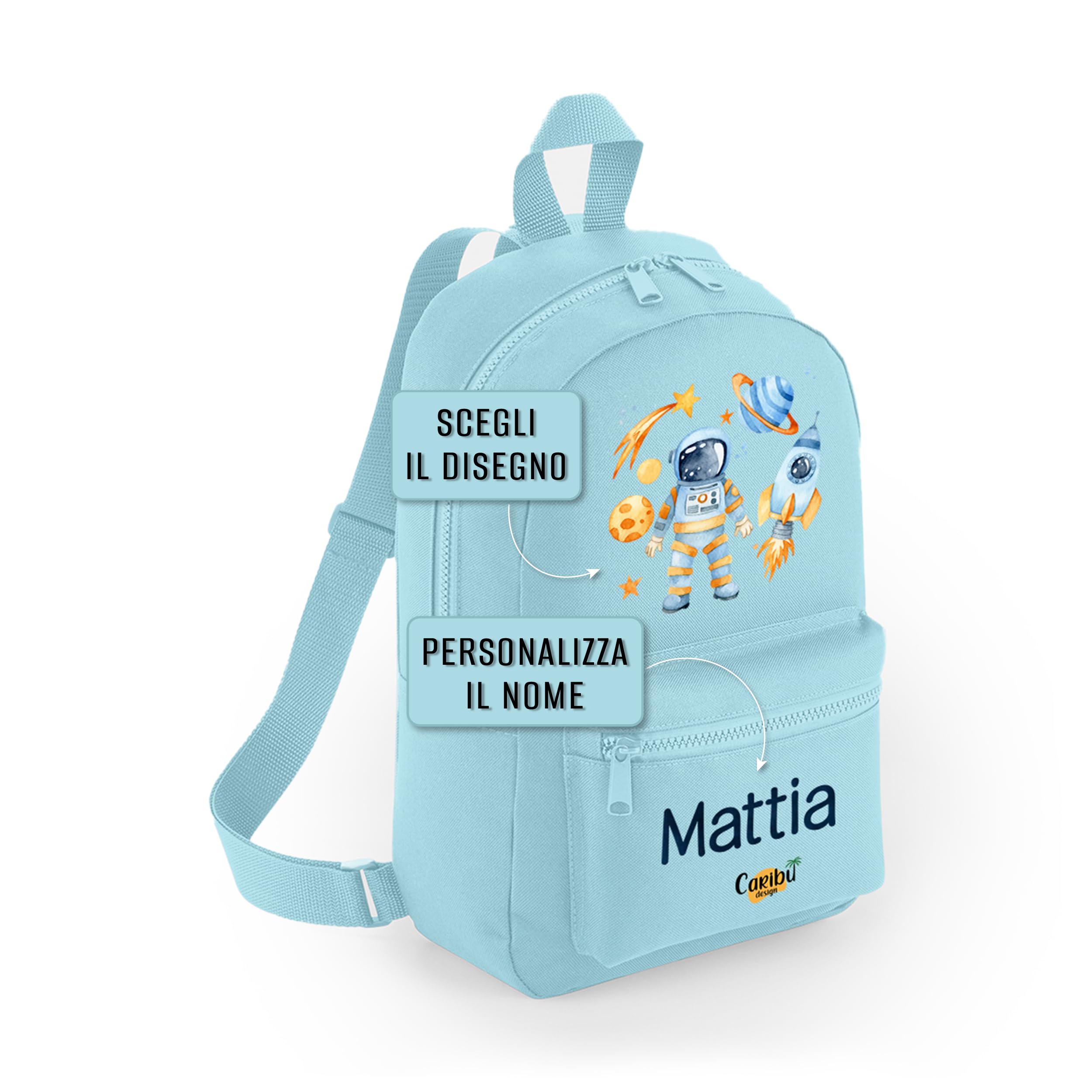 Zaino bimbi personalizzato con ricamo