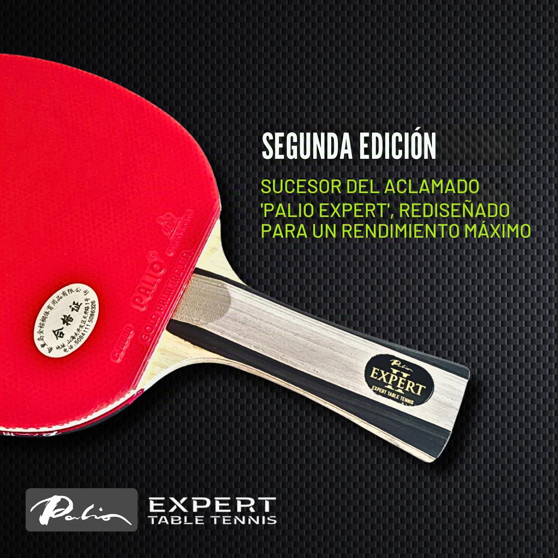 Palio Expert 2.0 - Pala de Tenis de Mesa y Estuche | Raquetas de Ping Pong de Alto Rendimiento aprobadas por la ITTF para Principiantes | Máximo Giro y Control