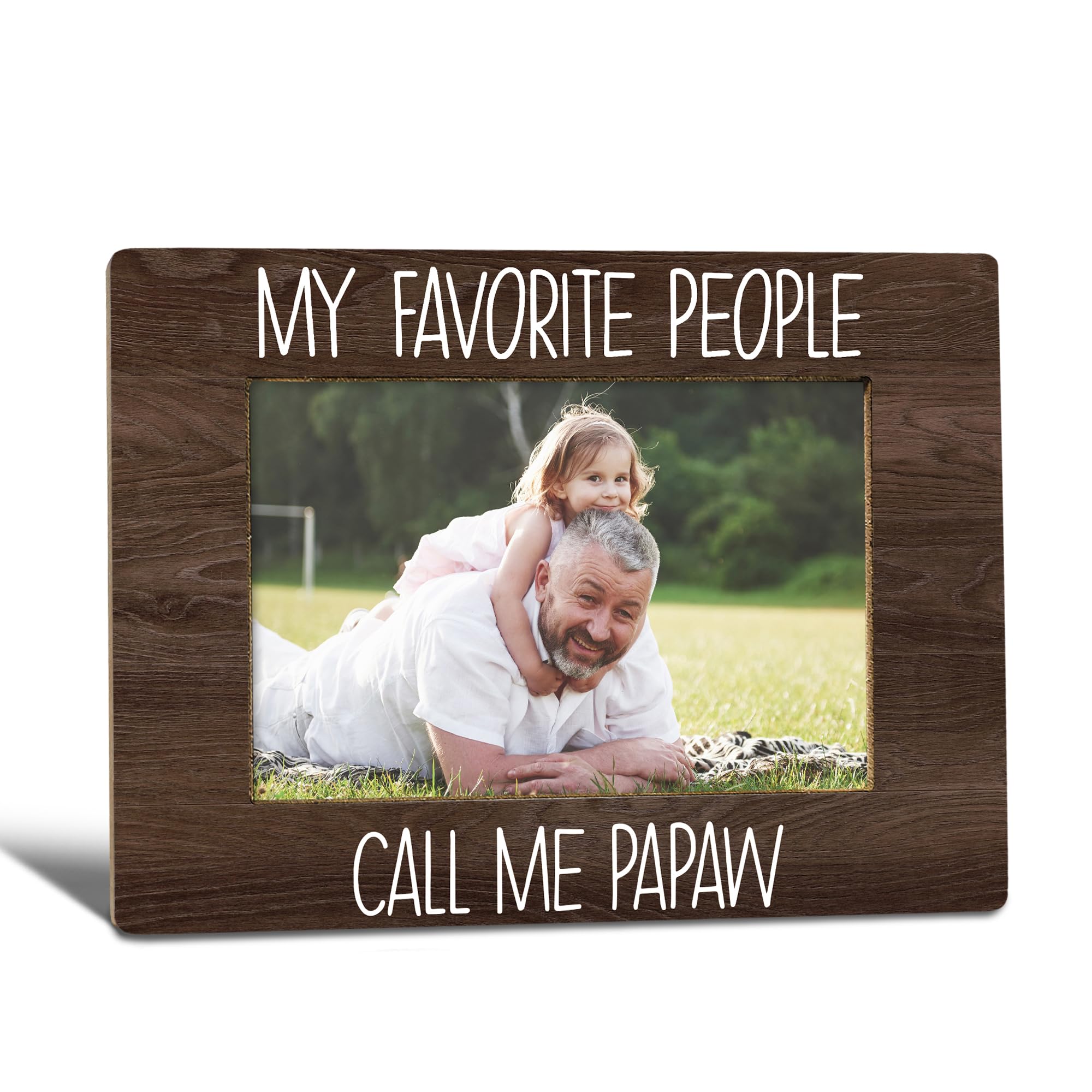 My Favorite People Call Me Papaw Picture Frame, Papaw Grandpa Gifts for Father's Day, Best Grandpa Gifts Photo Frame 4x6, Grandfather Wooden Photo Picture Frames for Desk Tabletop Decor